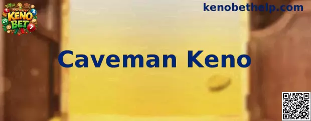 Interfaz ilustrativa del juego Caveman Keno con cartón numérico y temática prehistórica
